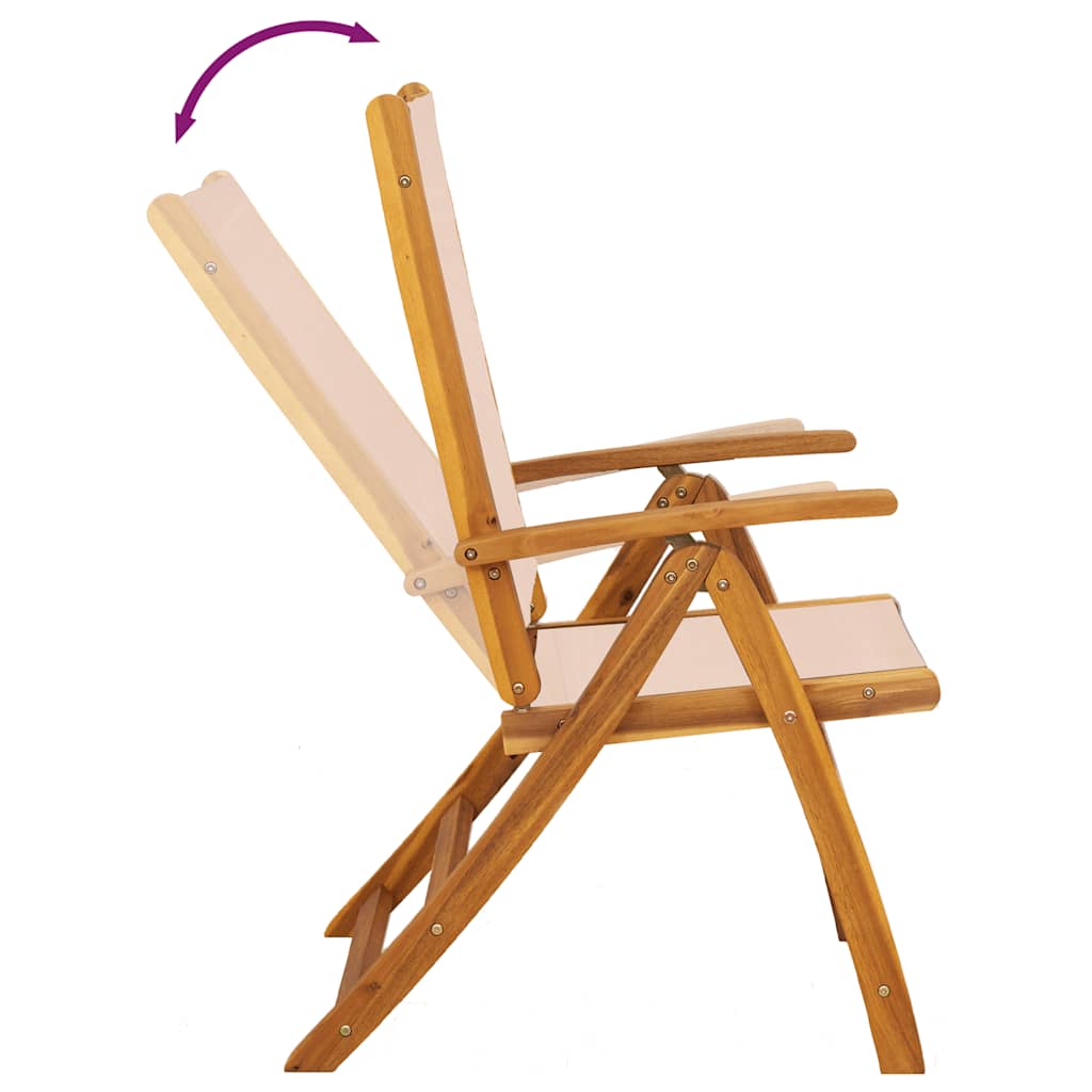 Ensemble à manger de jardin 5pcs bois d'acacia solide textilène