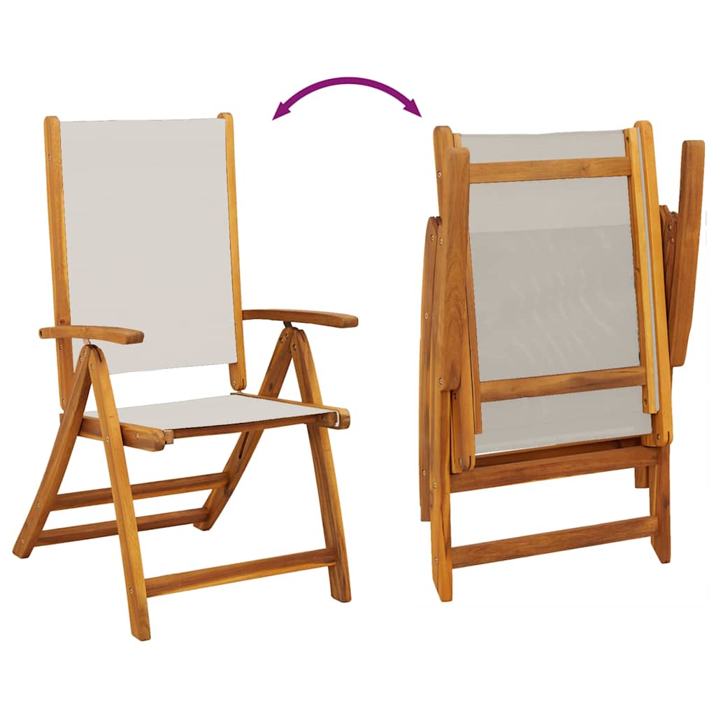 Ensemble à manger de jardin 5pcs bois d'acacia solide textilène
