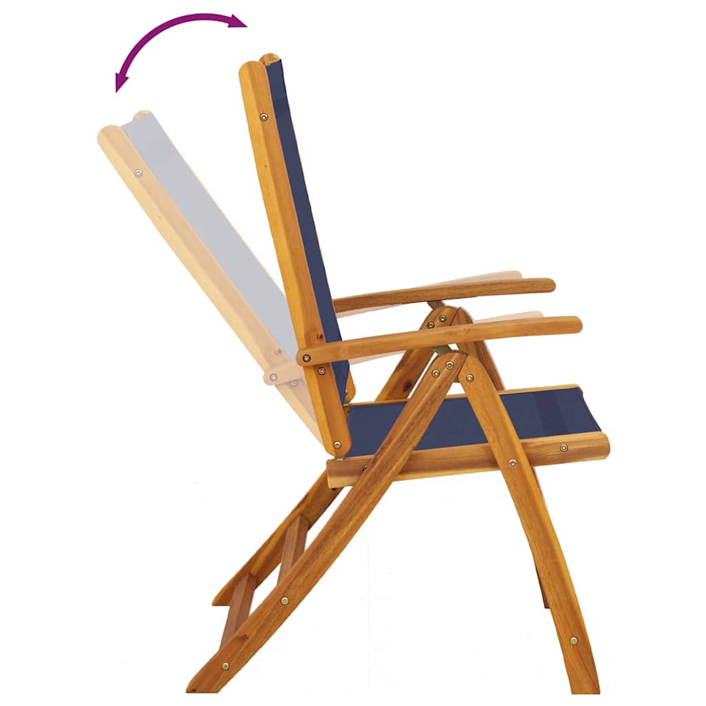 Ensemble à manger de jardin 5pcs bois d'acacia solide textilène