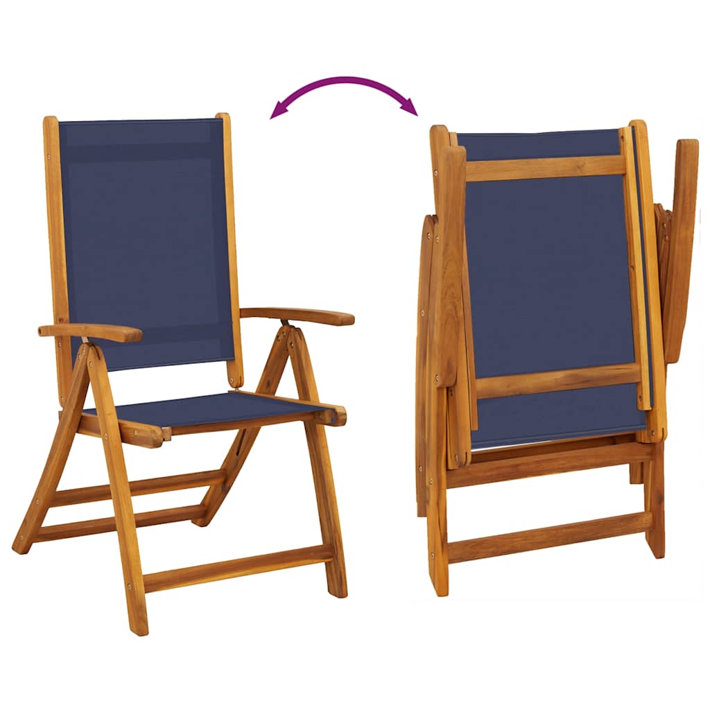 Ensemble à manger de jardin 5pcs bois d'acacia solide textilène