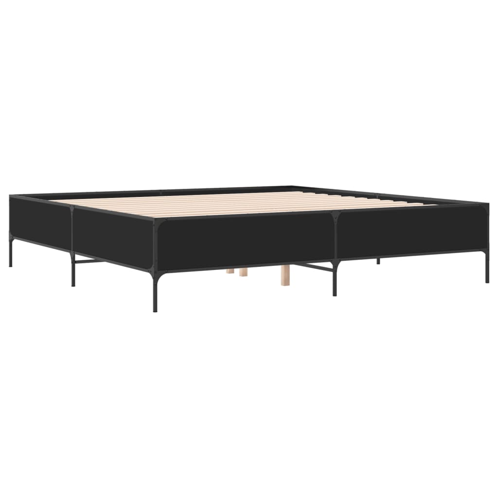 Cadre de lit sans matelas noir 200x200 cm - XIOS