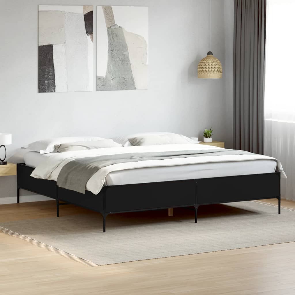Cadre de lit sans matelas noir 200x200 cm - XIOS