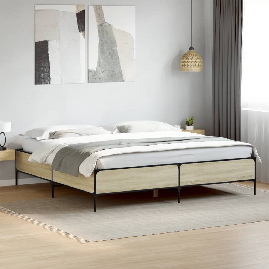 Cadre de lit sans matelas chêne sonoma 200x200 cm - XIOS