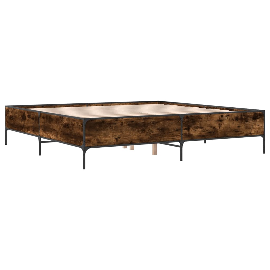 Cadre de lit sans matelas chêne fumé 200x200 cm - XIOS