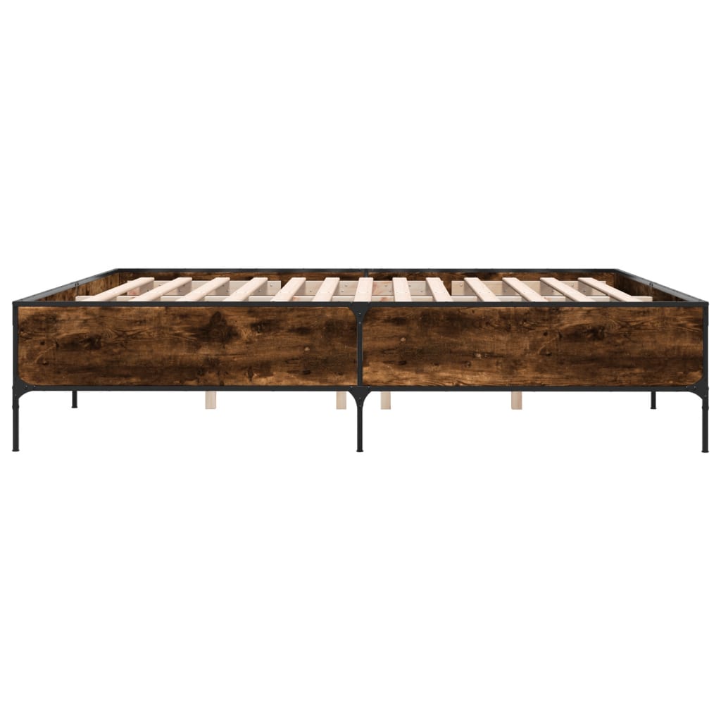 Cadre de lit sans matelas chêne fumé 200x200 cm - XIOS