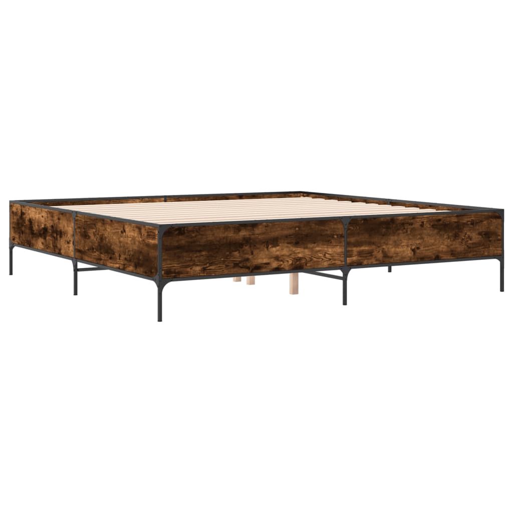 Cadre de lit sans matelas chêne fumé 200x200 cm - XIOS