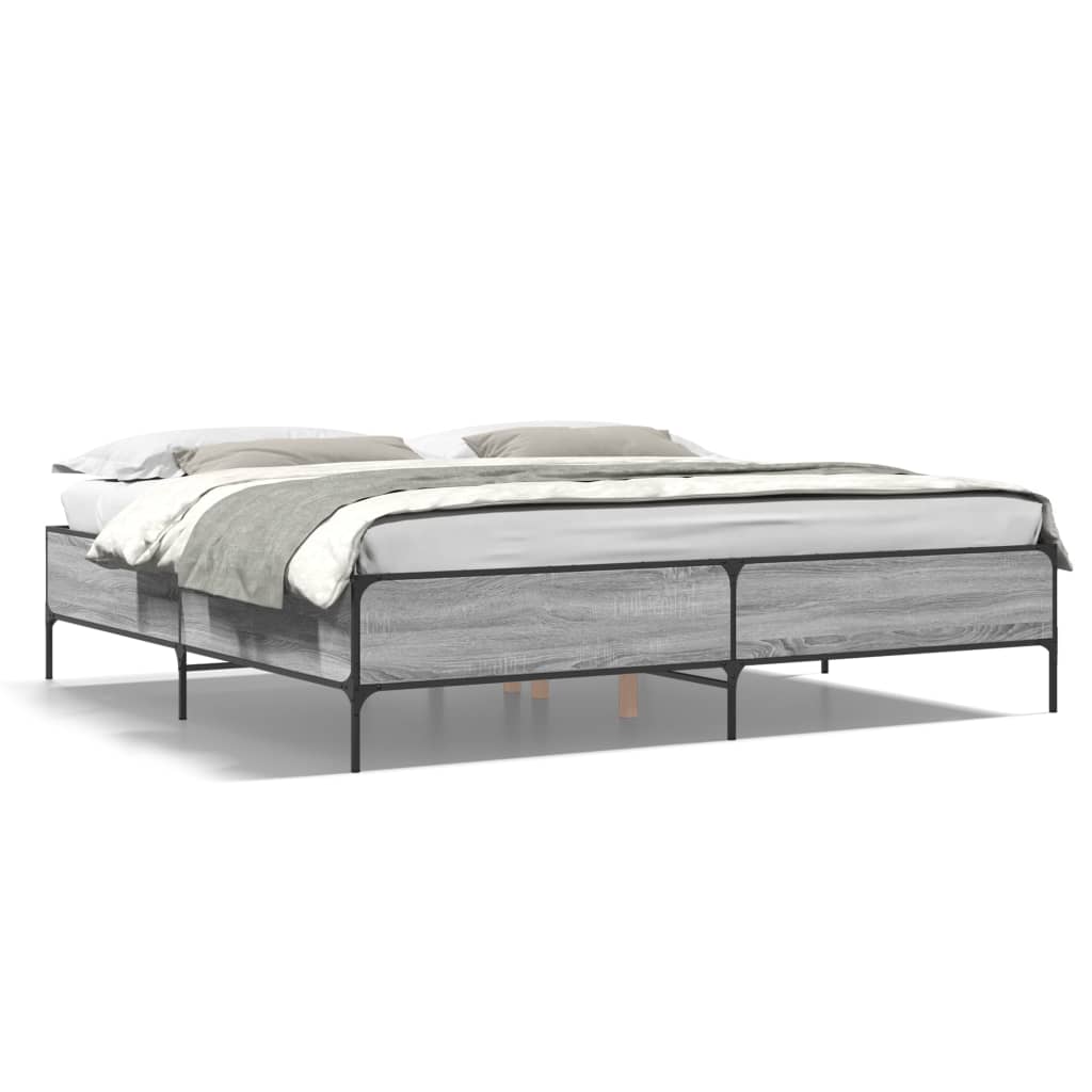 Cadre de lit sans matelas sonoma gris 200x200 cm - XIOS
