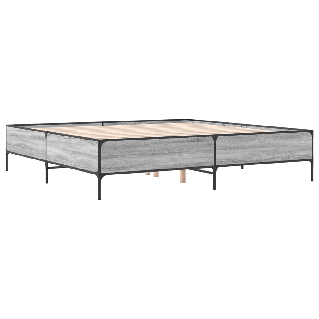 Cadre de lit sans matelas sonoma gris 200x200 cm - XIOS