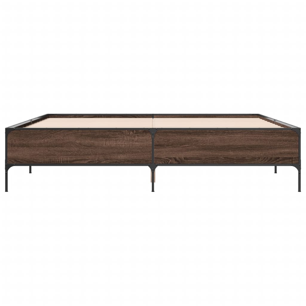 Cadre de lit sans matelas chêne marron 200x200 cm - XIOS