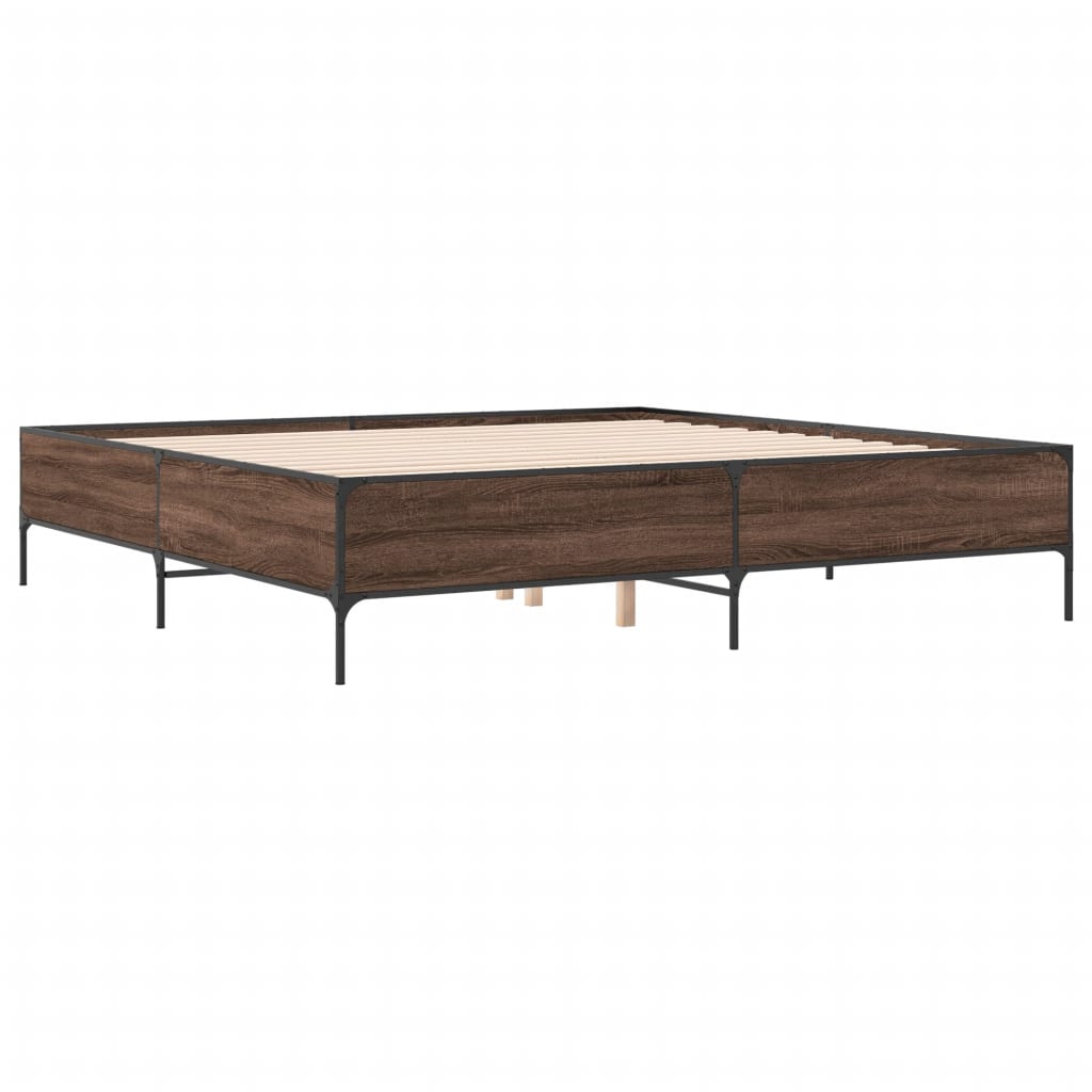 Cadre de lit sans matelas chêne marron 200x200 cm - XIOS