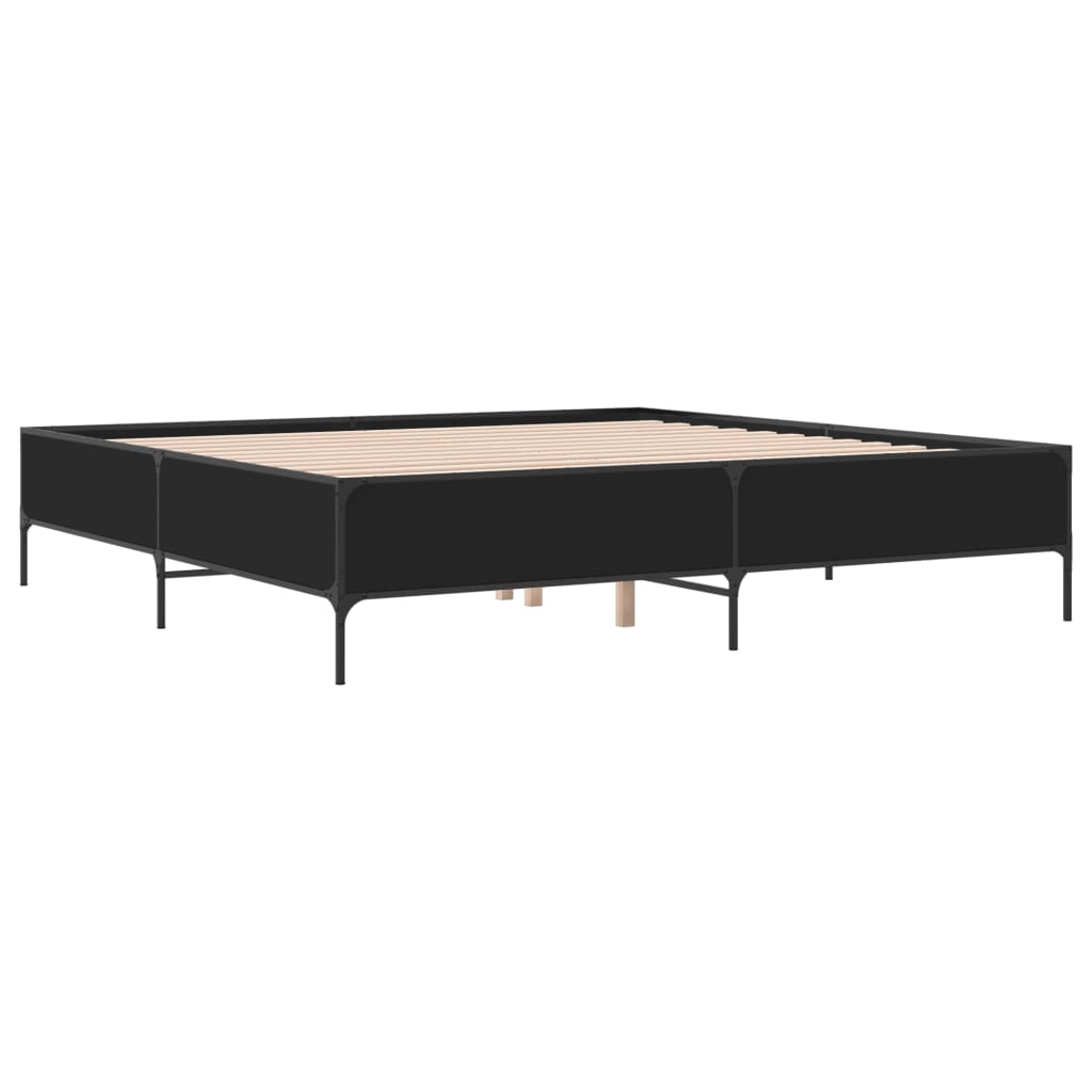 Cadre de lit sans matelas noir 180x200 cm - XIOS