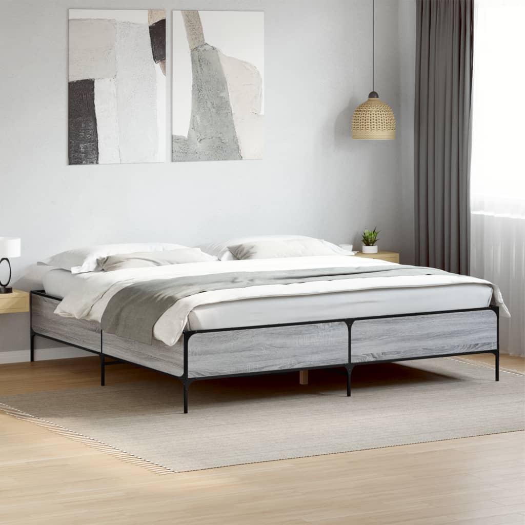 Cadre de lit sans matelas sonoma gris 180x200 cm - XIOS