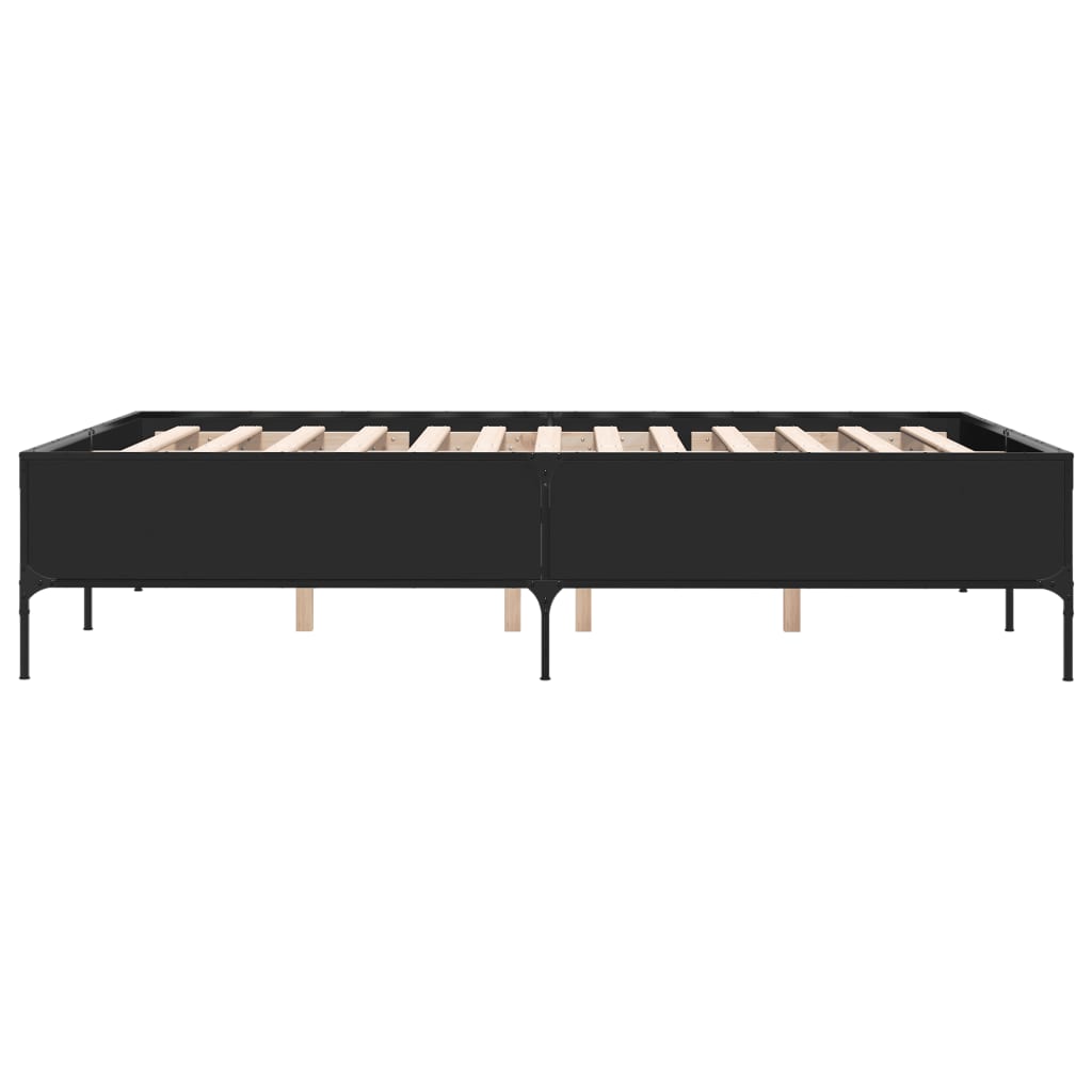 Cadre de lit sans matelas noir 160x200 cm - XIOS