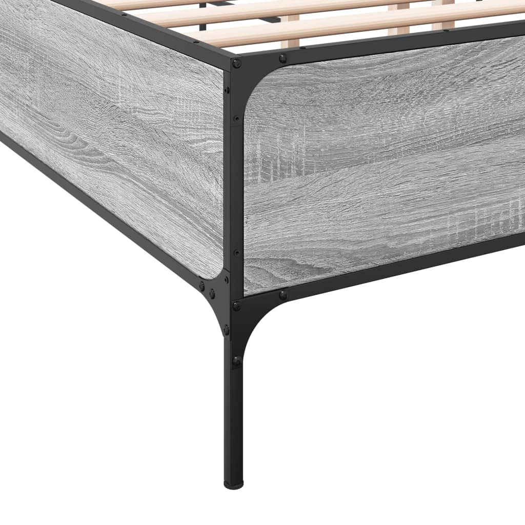 Cadre de lit sans matelas sonoma gris 150x200 cm - XIOS
