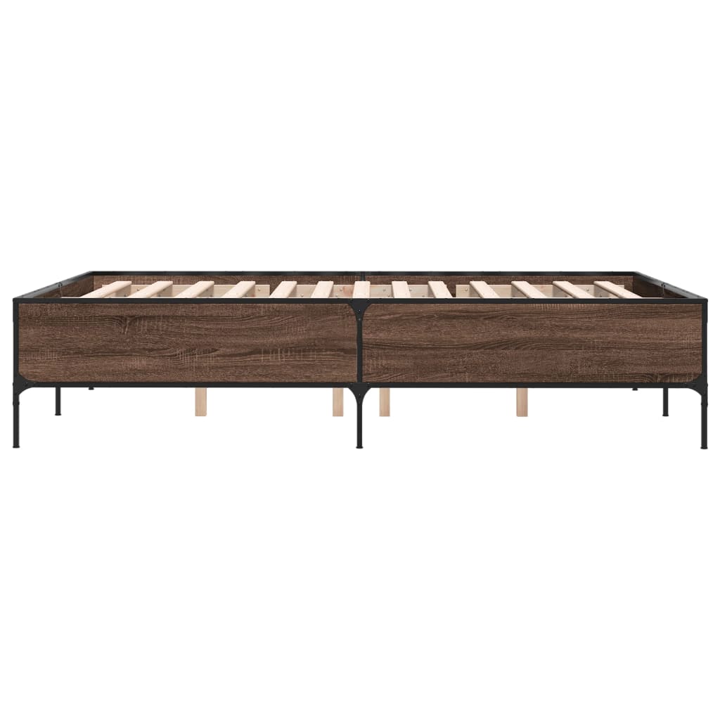 Cadre de lit sans matelas chêne marron 150x200 cm - XIOS