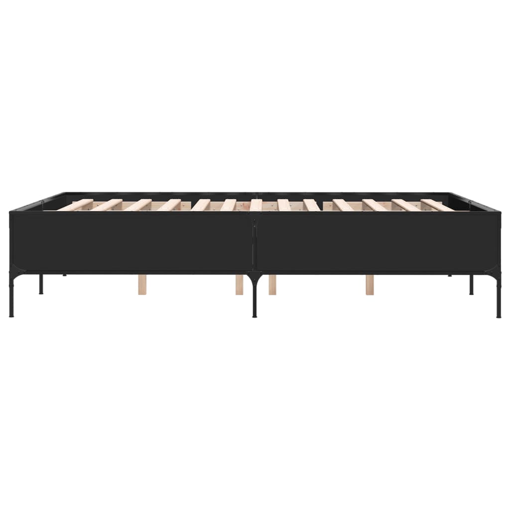 Cadre de lit sans matelas noir 140x200 cm - XIOS