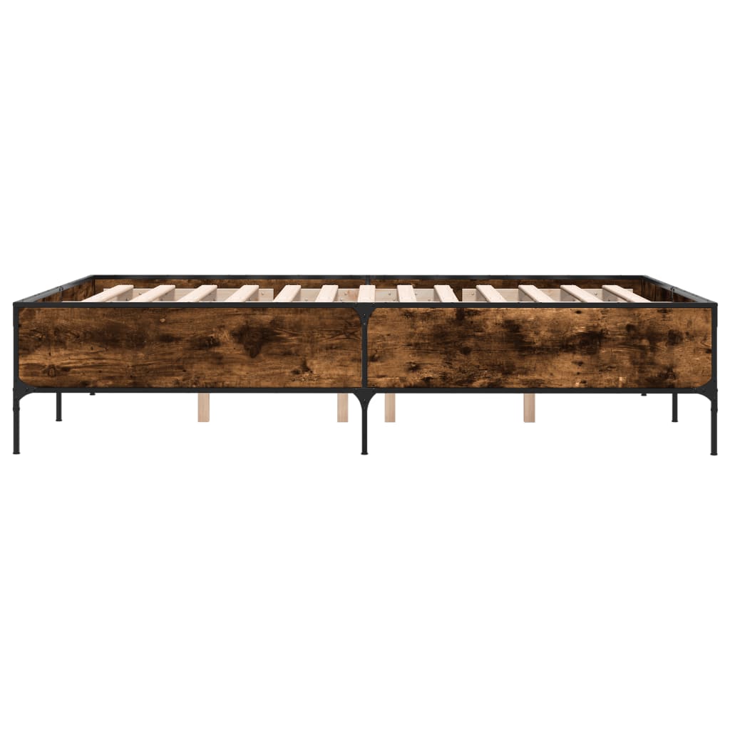 Cadre de lit sans matelas chêne fumé 140x200 cm - XIOS
