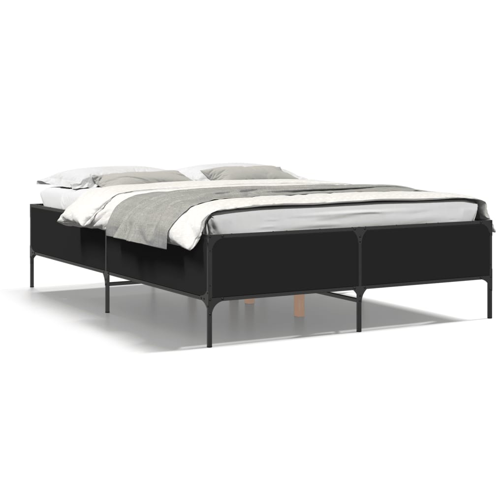Cadre de lit sans matelas noir 140x190 cm - XIOS