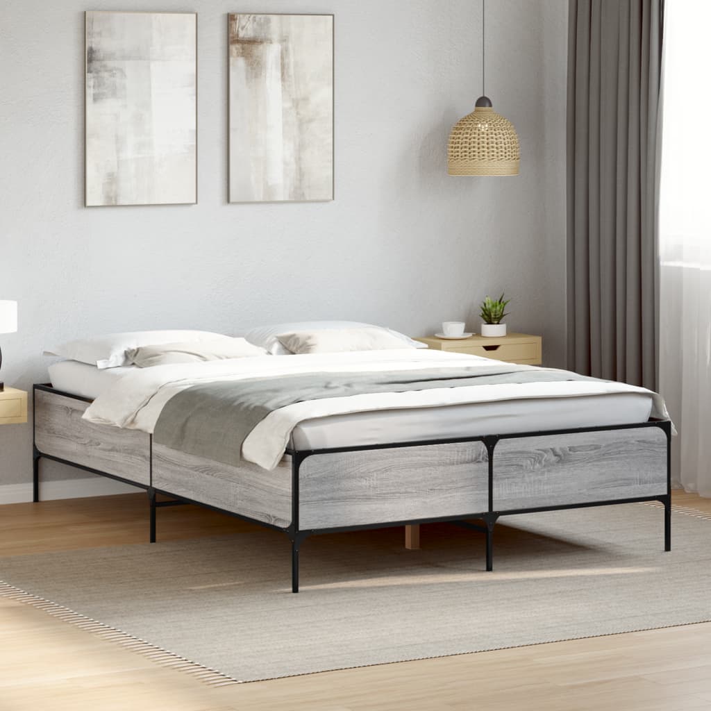 Cadre de lit sans matelas sonoma gris 140x190 cm - XIOS