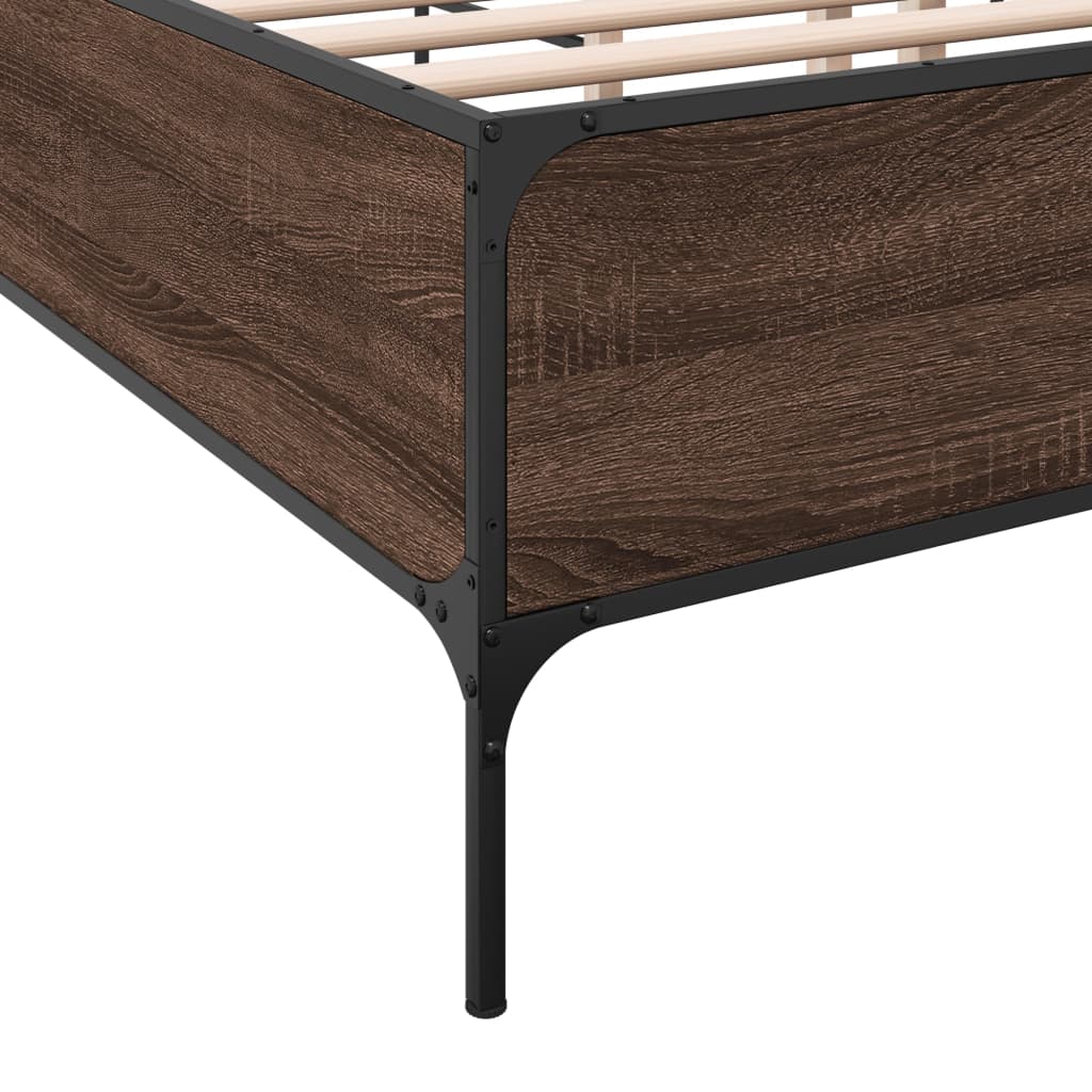 Cadre de lit sans matelas chêne marron 140x190 cm - XIOS