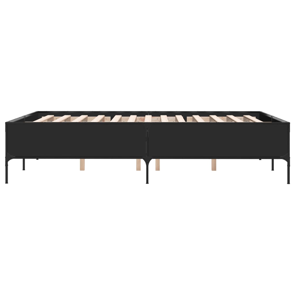 Cadre de lit sans matelas noir 135x190 cm - XIOS