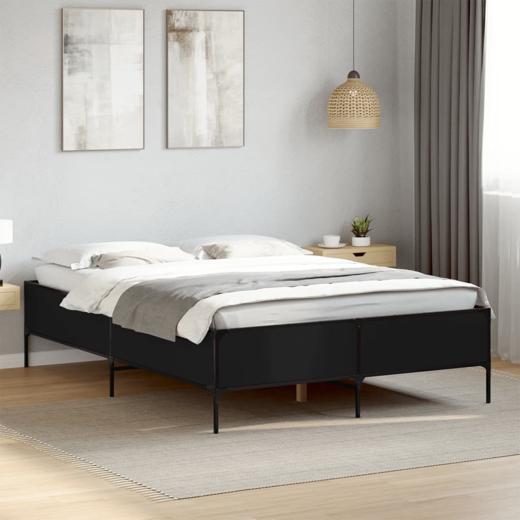 Cadre de lit sans matelas noir 135x190 cm - XIOS