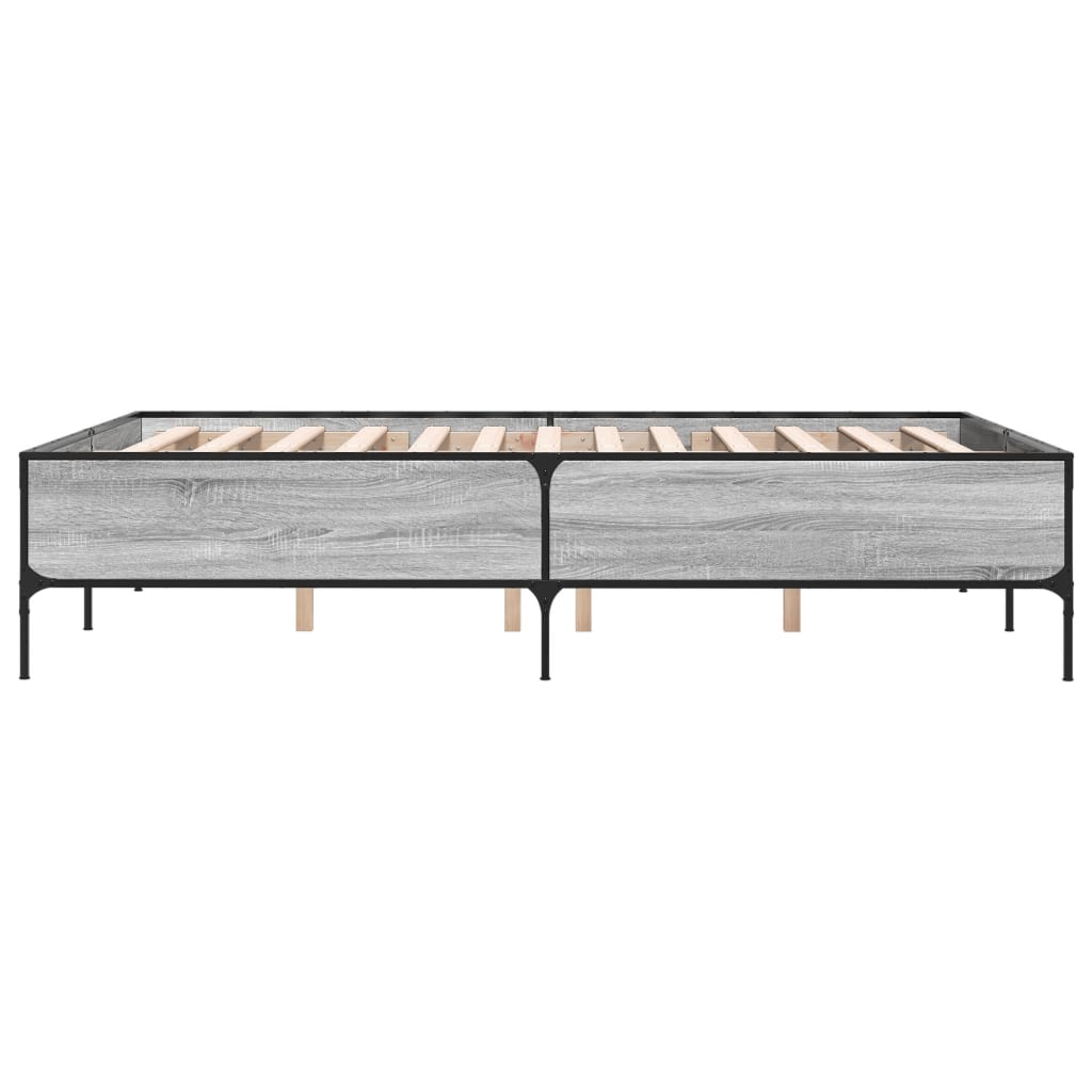 Cadre de lit sans matelas sonoma gris 135x190 cm - XIOS