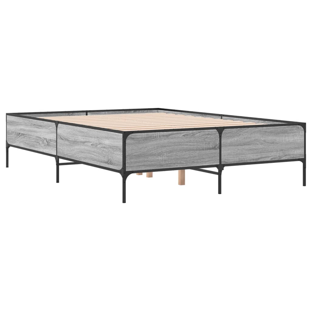 Cadre de lit sans matelas sonoma gris 135x190 cm - XIOS
