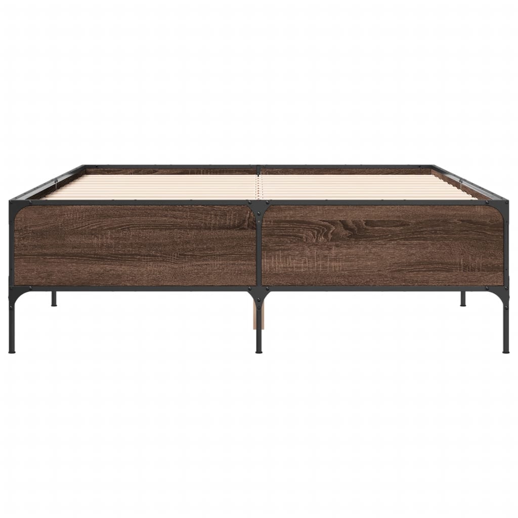 Cadre de lit sans matelas chêne marron 135x190 cm - XIOS