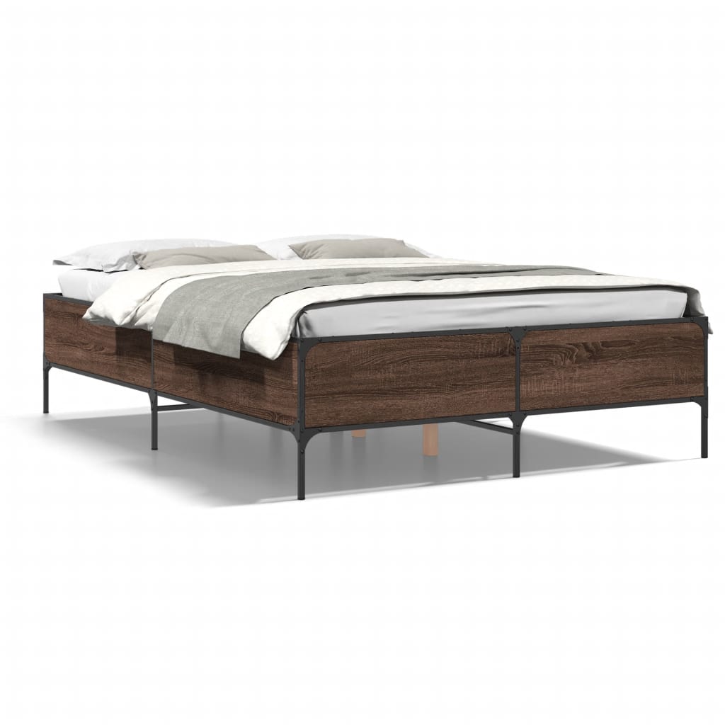 Cadre de lit sans matelas chêne marron 120x190 cm - XIOS