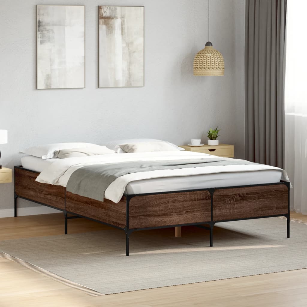Cadre de lit sans matelas chêne marron 120x190 cm - XIOS