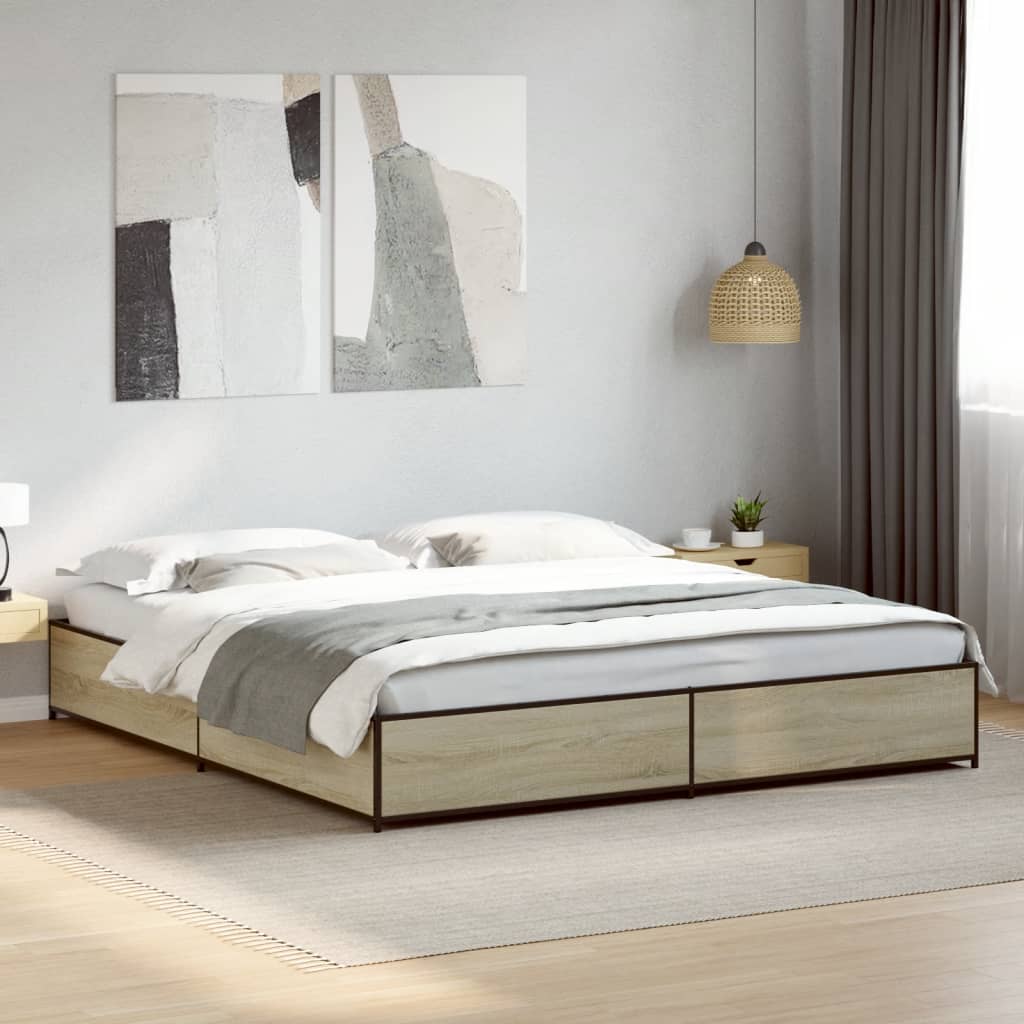 Cadre de lit sans matelas chêne sonoma 200x200 cm - XIOS