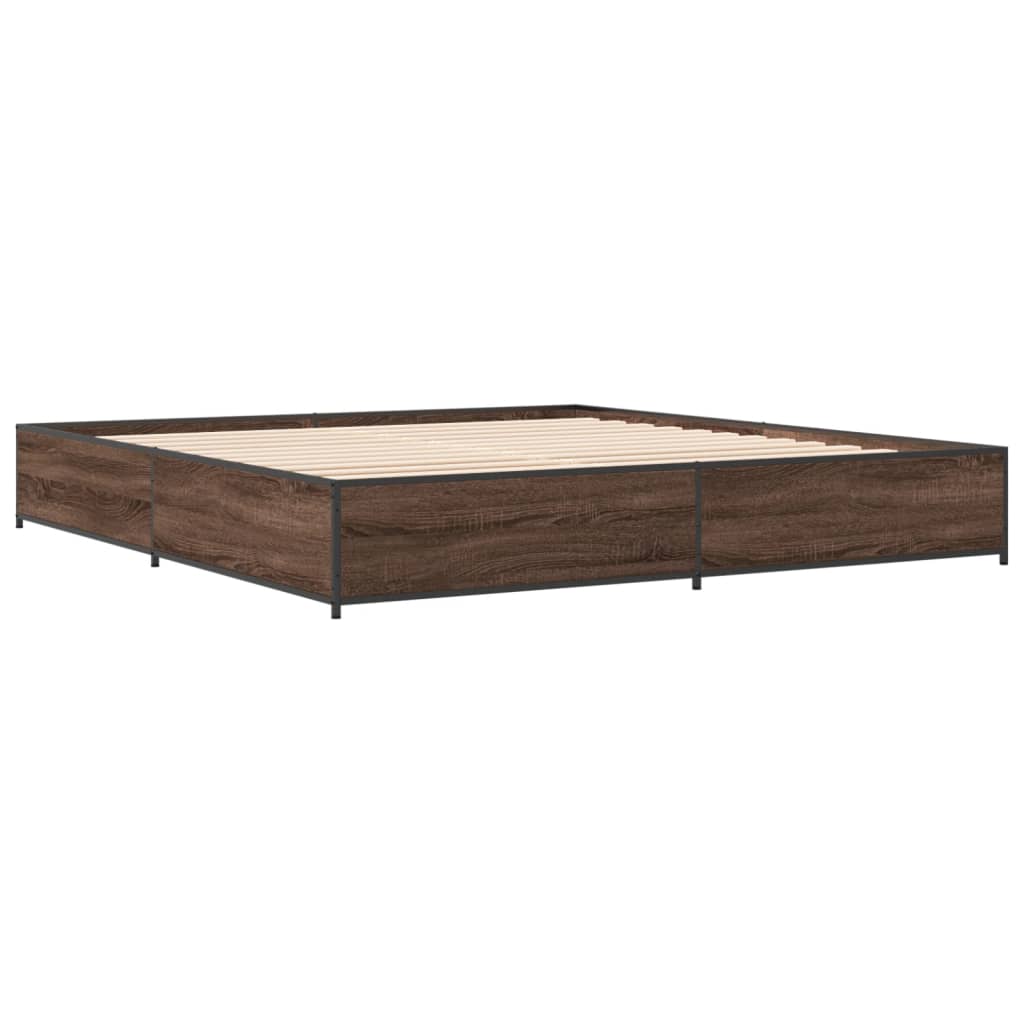 Cadre de lit sans matelas chêne marron 200x200 cm - XIOS