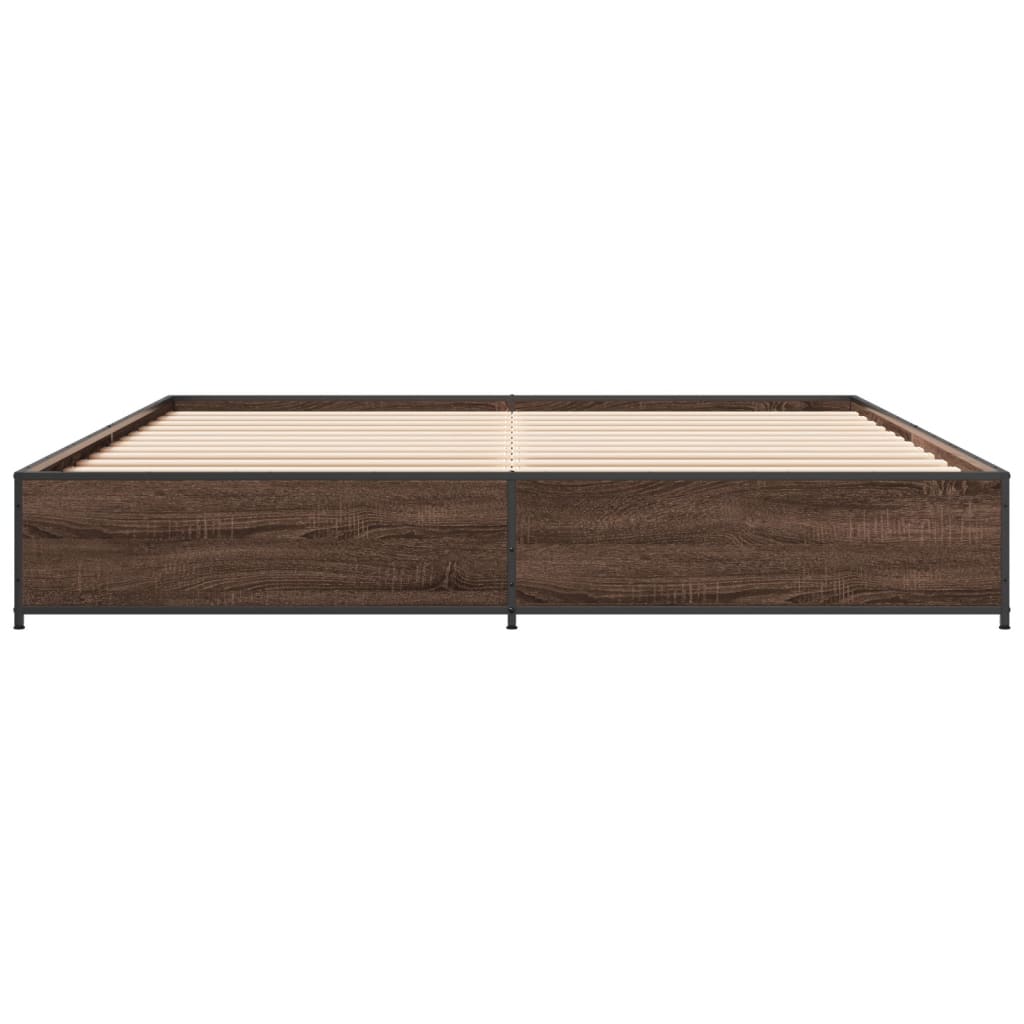 Cadre de lit sans matelas chêne marron 200x200 cm - XIOS