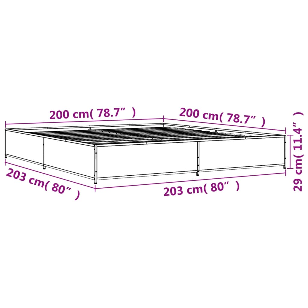 Cadre de lit sans matelas chêne marron 200x200 cm - XIOS