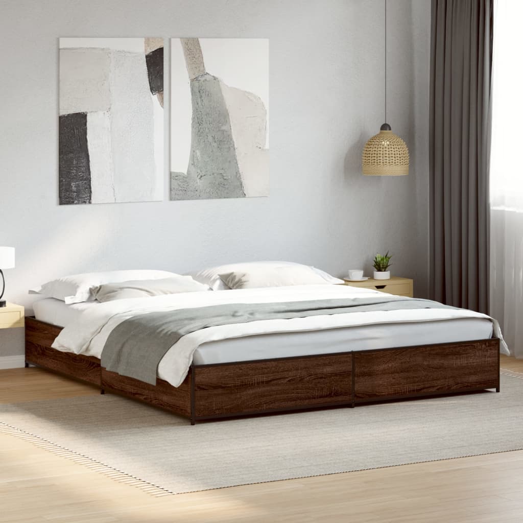 Cadre de lit sans matelas chêne marron 200x200 cm - XIOS