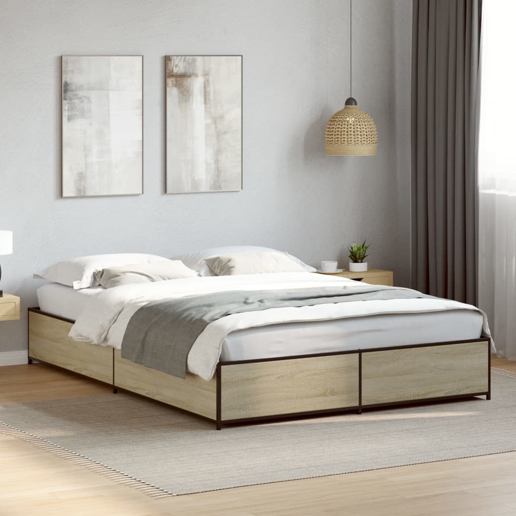Cadre de lit sans matelas chêne sonoma 150x200 cm - XIOS