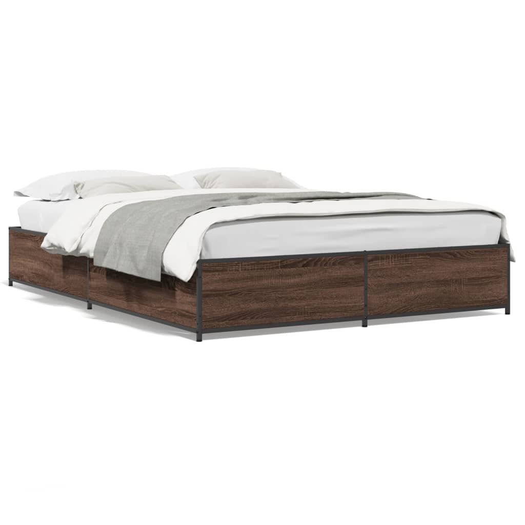Cadre de lit sans matelas chêne marron 150x200 cm - XIOS