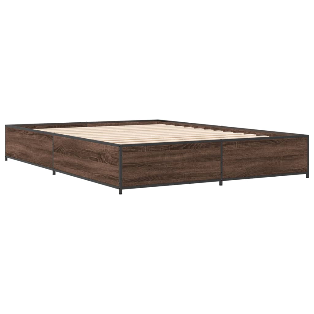 Cadre de lit sans matelas chêne marron 140x200 cm - XIOS