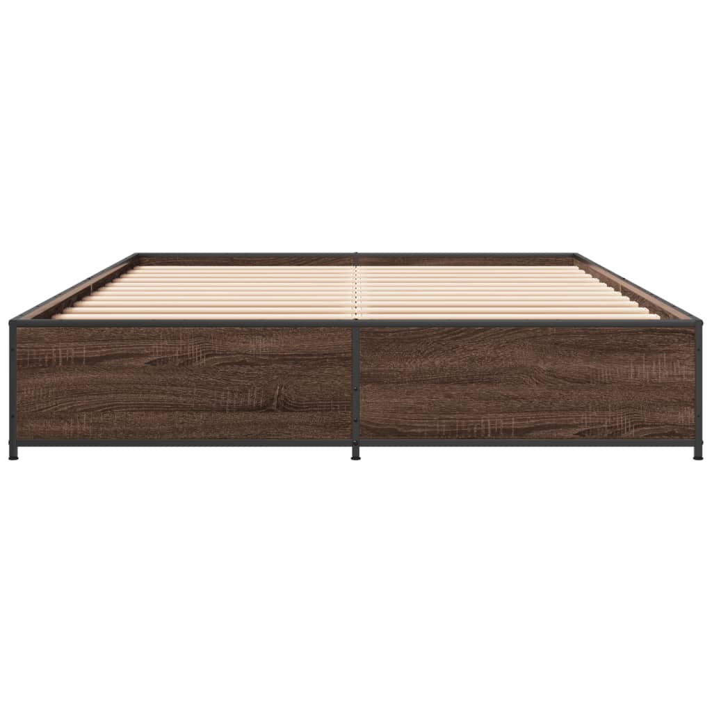 Cadre de lit sans matelas chêne marron 140x200 cm - XIOS