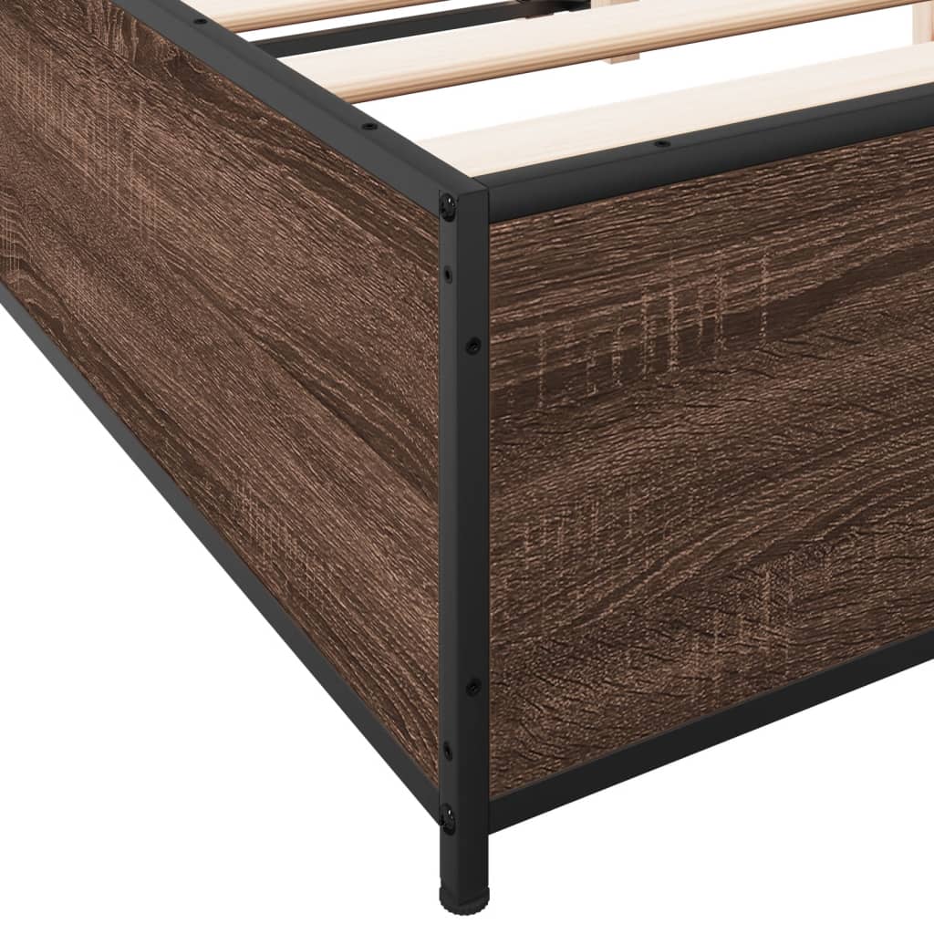 Cadre de lit sans matelas chêne marron 140x200 cm - XIOS