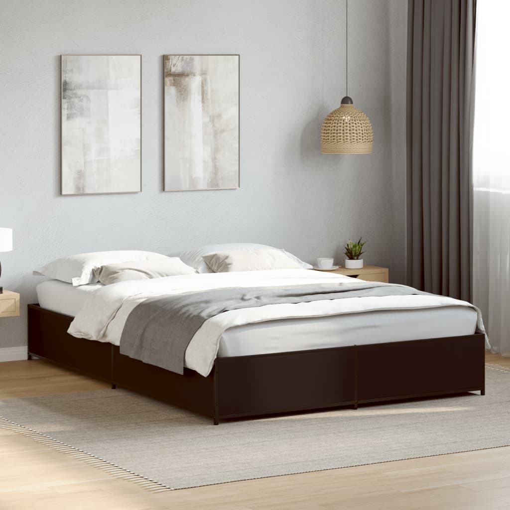 Cadre de lit sans matelas noir 140x190 cm - XIOS