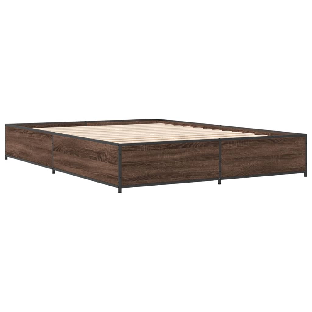 Cadre de lit sans matelas chêne marron 140x190 cm - XIOS