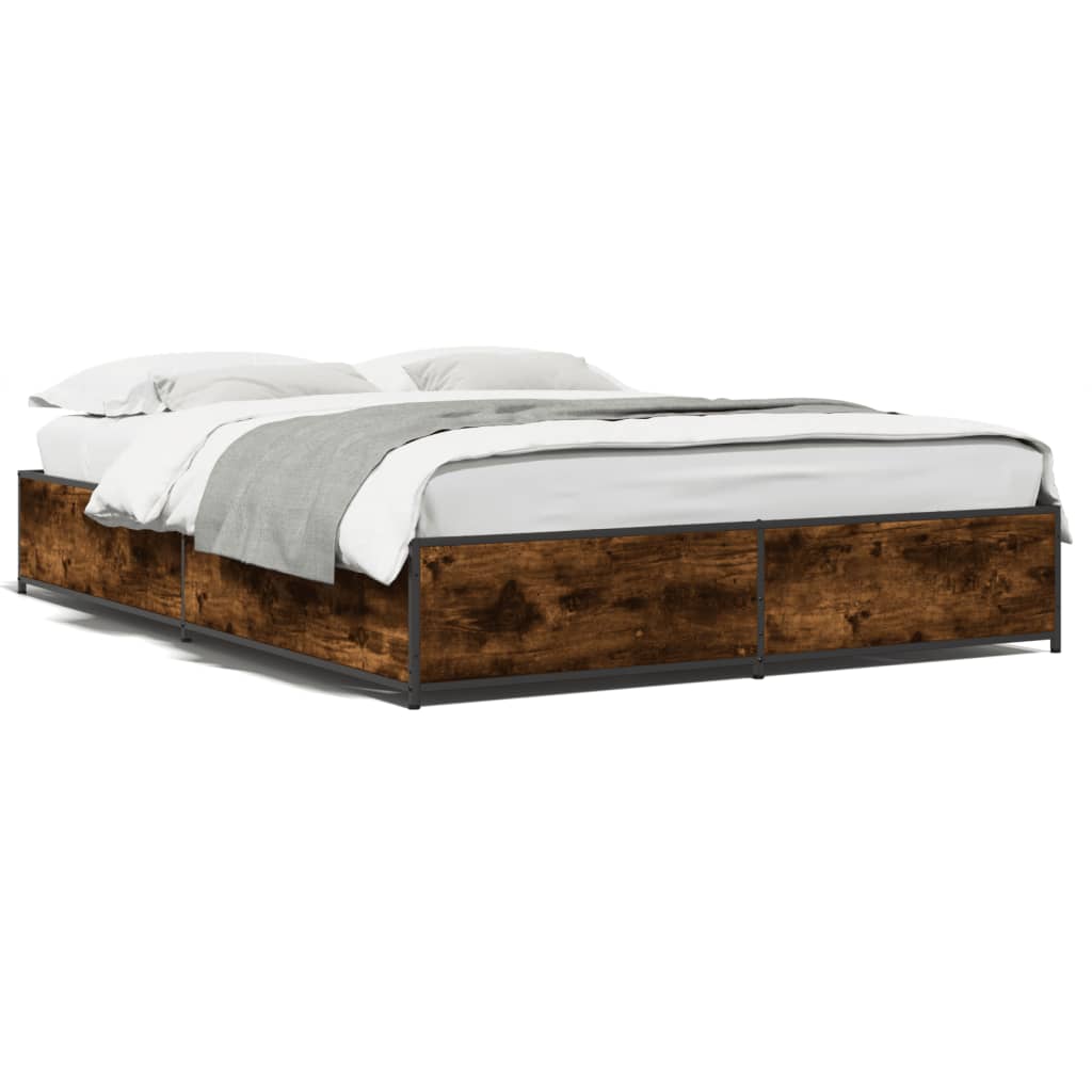 Cadre de lit sans matelas chêne fumé 135x190 cm - XIOS