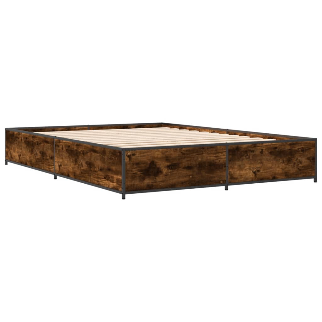 Cadre de lit sans matelas chêne fumé 135x190 cm - XIOS