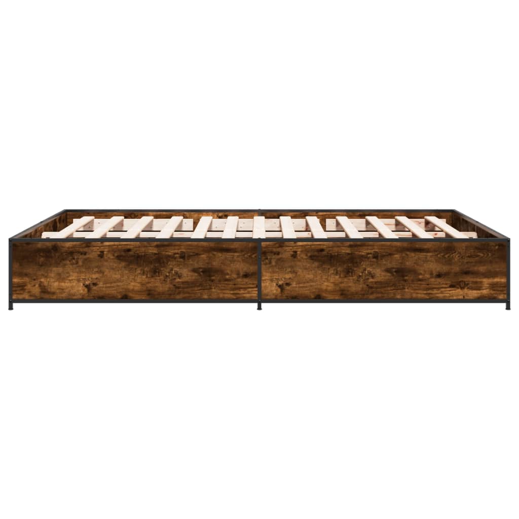Cadre de lit sans matelas chêne fumé 135x190 cm - XIOS