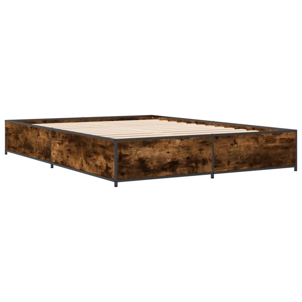 Cadre de lit sans matelas chêne fumé 135x190 cm - XIOS
