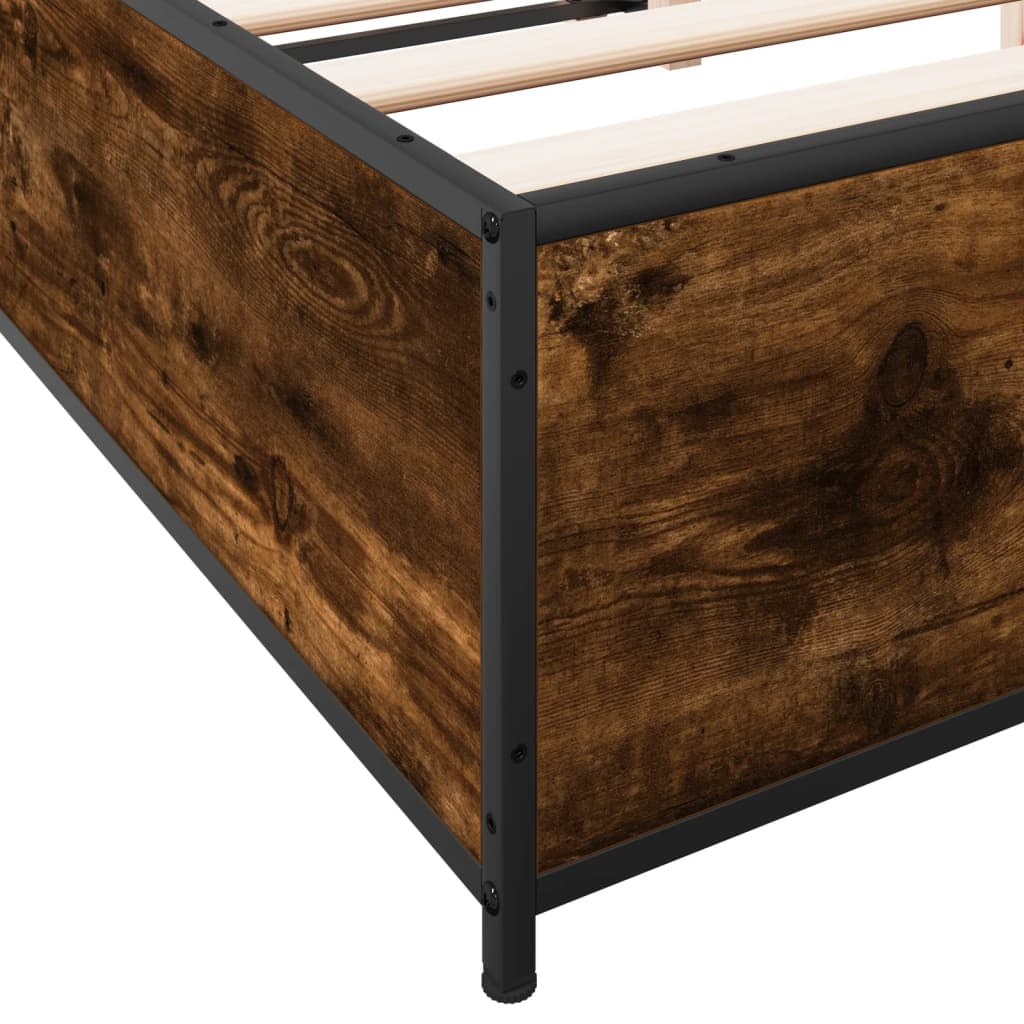 Cadre de lit sans matelas chêne fumé 135x190 cm - XIOS