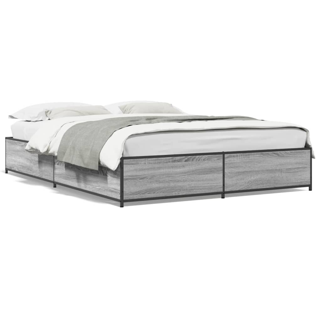 Cadre de lit sans matelas sonoma gris 135x190 cm - XIOS