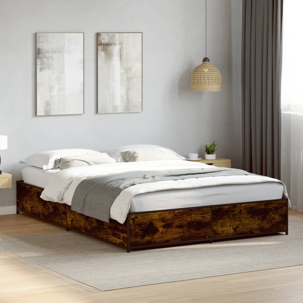 Cadre de lit sans matelas chêne fumé 120x190 cm - XIOS
